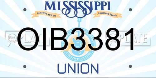 OIB3381 Mississippi License Plate