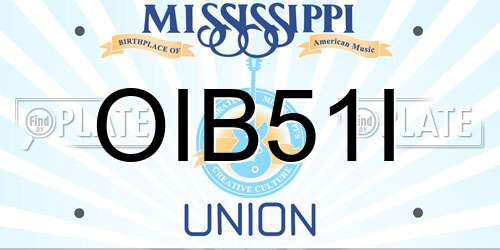 OIB51I Mississippi License Plate