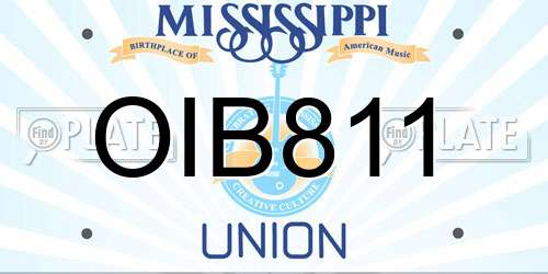 OIB811 Mississippi License Plate