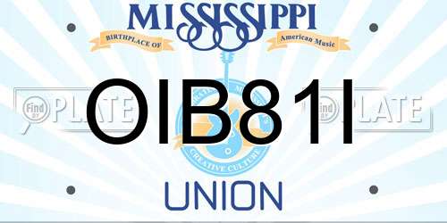 OIB81I Mississippi License Plate