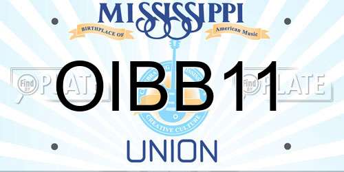 OIBB11 Mississippi License Plate