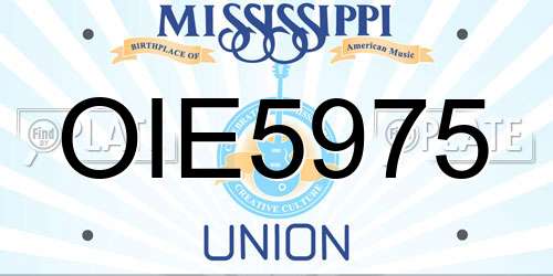 OIE5975 Mississippi License Plate