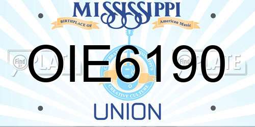 OIE6190 Mississippi License Plate