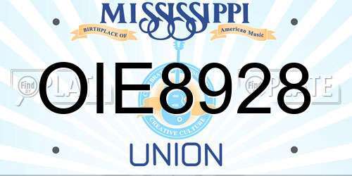 OIE8928 Mississippi License Plate