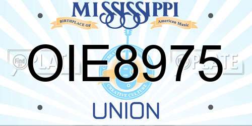 OIE8975 Mississippi License Plate