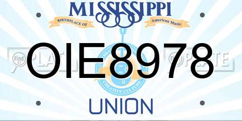 OIE8978 Mississippi License Plate