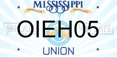 OIEH05 Mississippi License Plate