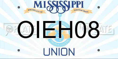 OIEH08 Mississippi License Plate