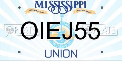 OIEJ55 Mississippi License Plate