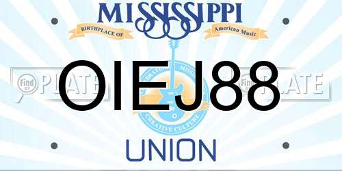 OIEJ88 Mississippi License Plate