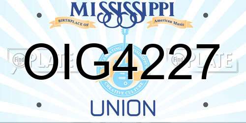 OIG4227 Mississippi License Plate
