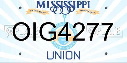 OIG4277 Mississippi License Plate