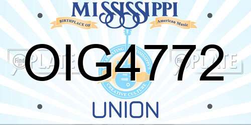 OIG4772 Mississippi License Plate