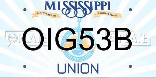 OIG53B Mississippi License Plate