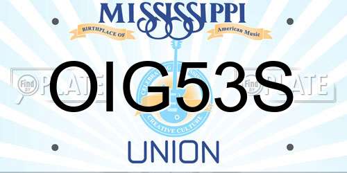 OIG53S Mississippi License Plate