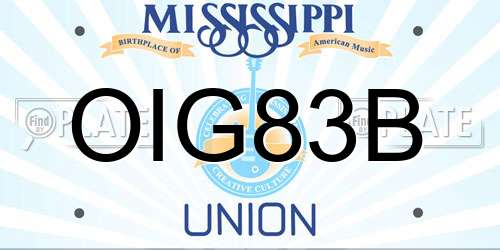 OIG83B Mississippi License Plate