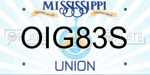 OIG83S Mississippi License Plate