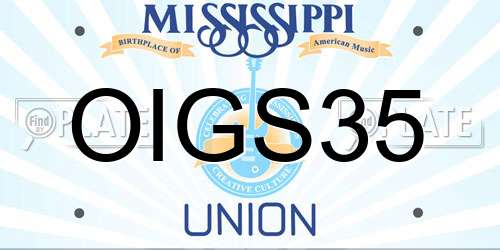 OIGS35 Mississippi License Plate