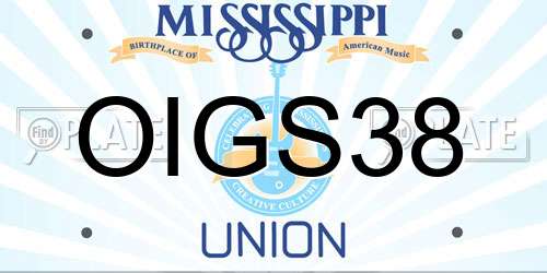 OIGS38 Mississippi License Plate