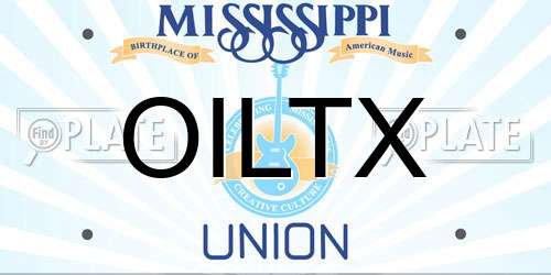 OILTX Mississippi License Plate