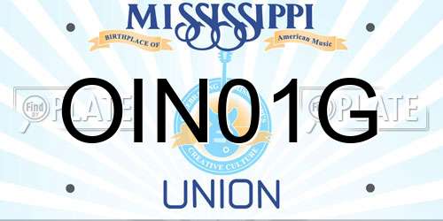 OIN01G Mississippi License Plate