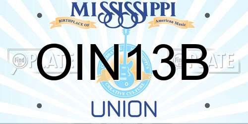 OIN13B Mississippi License Plate