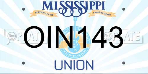 OIN143 Mississippi License Plate