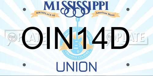 OIN14D Mississippi License Plate