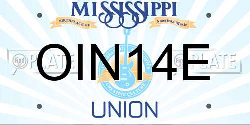 OIN14E Mississippi License Plate