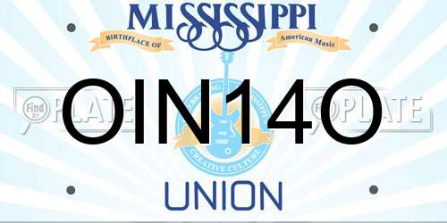 OIN14O Mississippi License Plate