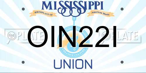 OIN22I Mississippi License Plate