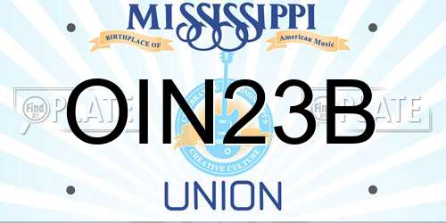 OIN23B Mississippi License Plate