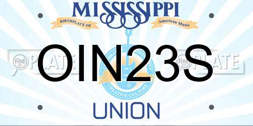 OIN23S Mississippi License Plate