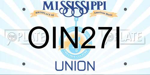 OIN27I Mississippi License Plate