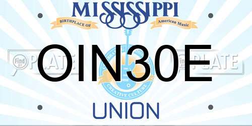 OIN30E Mississippi License Plate
