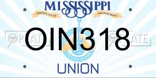 OIN318 Mississippi License Plate