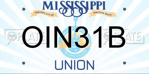 OIN31B Mississippi License Plate