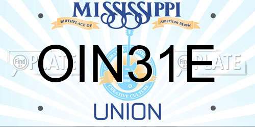 OIN31E Mississippi License Plate