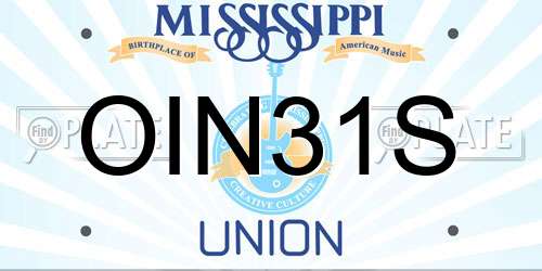 OIN31S Mississippi License Plate