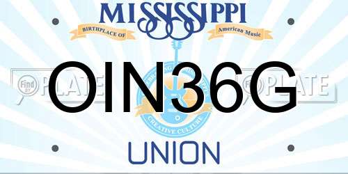 OIN36G Mississippi License Plate