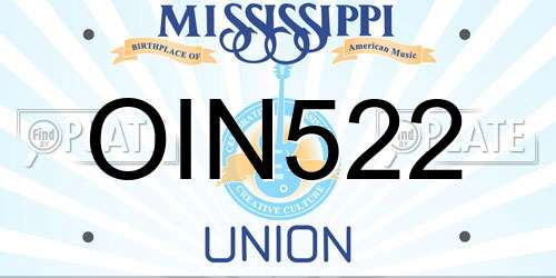 OIN522 Mississippi License Plate