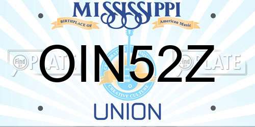 OIN52Z Mississippi License Plate