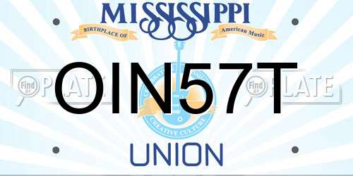 OIN57T Mississippi License Plate