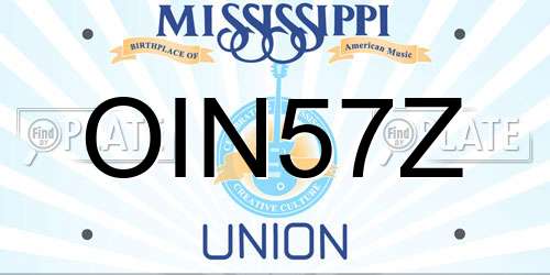 OIN57Z Mississippi License Plate