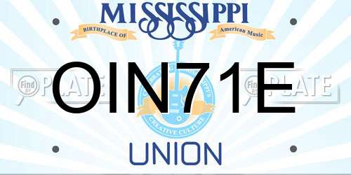 OIN71E Mississippi License Plate