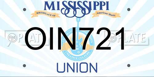 OIN721 Mississippi License Plate