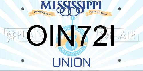 OIN72I Mississippi License Plate