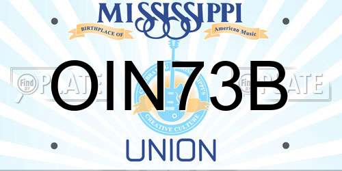 OIN73B Mississippi License Plate