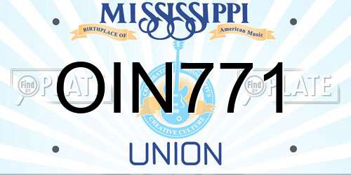 OIN771 Mississippi License Plate