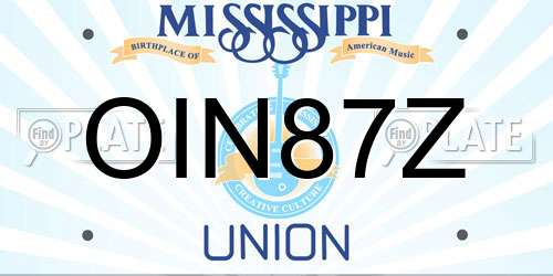OIN87Z Mississippi License Plate